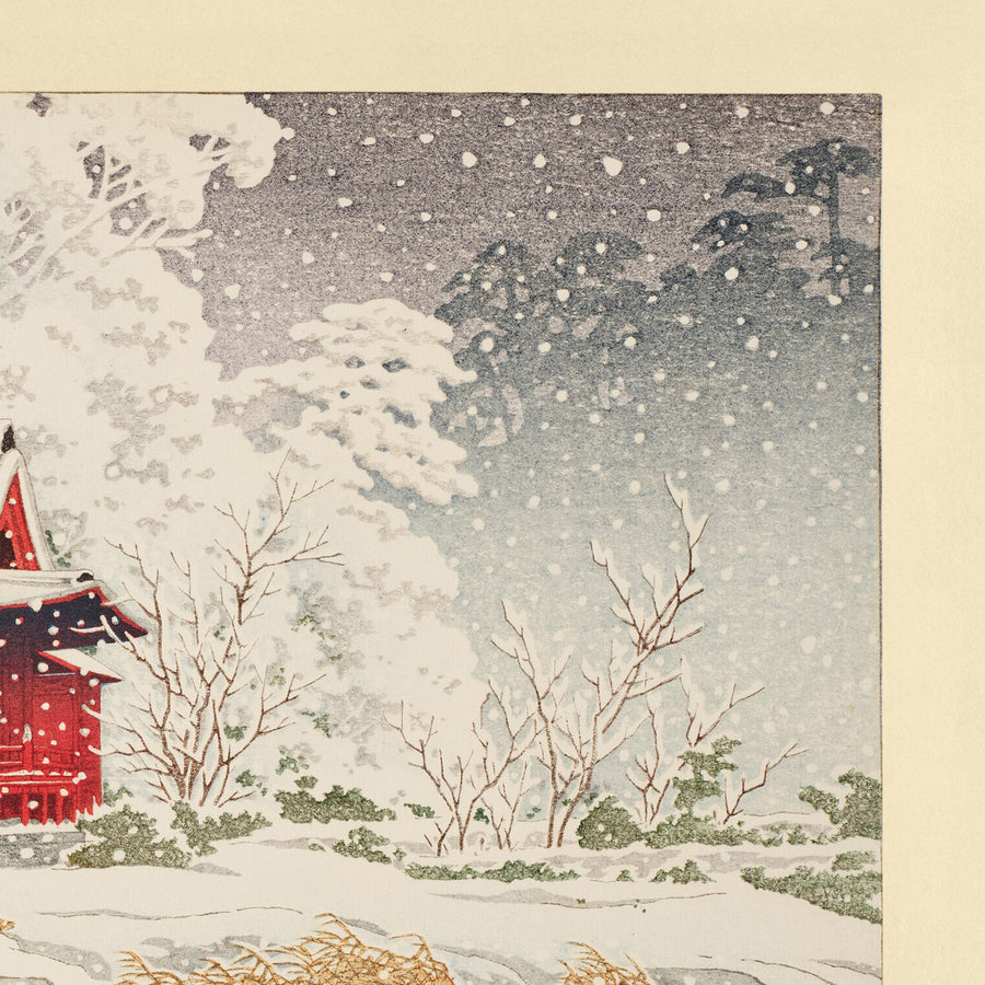 Santuario Inokashira Benten nella neve di Hasui Kawase, 1935 