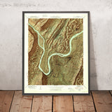 Old Map of Chattanooga, Tennessee by USGS, 1941 – Lookout Mountain, Signal Mountain & Tennessee River