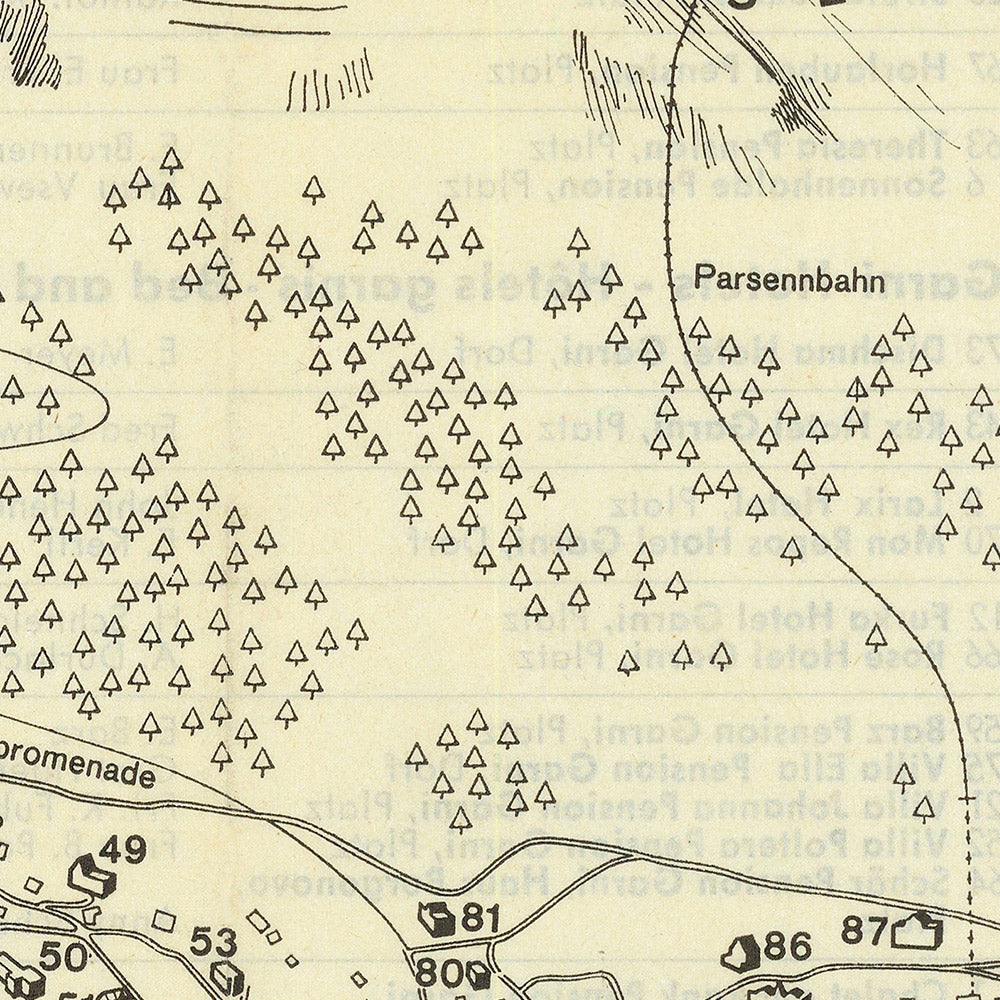 Old Ski Resort Map of Davos, 1959: Weissfluhjoch, Jakobshorn, Schatzalp, Klosters, Davos Platz