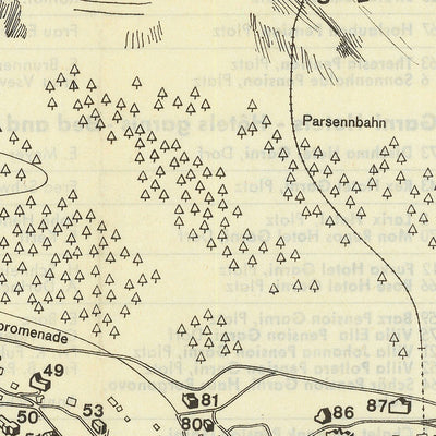 Old Ski Resort Map of Davos, 1959: Weissfluhjoch, Jakobshorn, Schatzalp, Klosters, Davos Platz