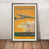 Reiseplakat der Sowjetunion: Mit dem Flugzeug in die UdSSR von Intourist, 1934 