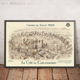Poster da viaggio di Carcassonne: La Cité di Albert Robida 