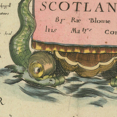 Rare Baroque Map of Scotland by Blome, 1670: Edinburgh, Glasgow, Highlands, Rivers, Loch Ness