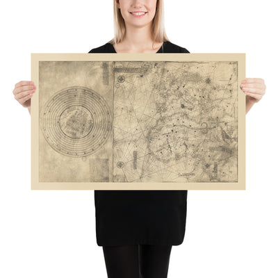 Portolan Mappa Mundi by Christopher Columbus, 1492: Granada Conquest, Age of Discovery