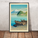 Matin à la plage de Mitohama avec le Mont Fuji par Hasui Kawase 1935 