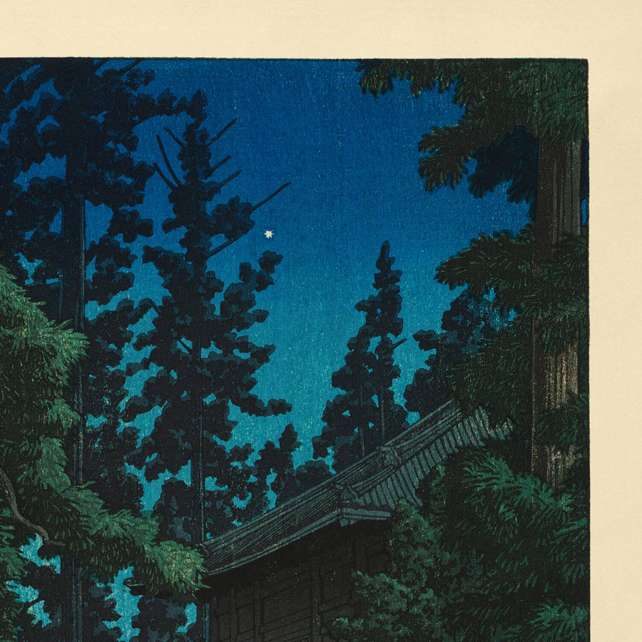 Die Goldene Halle im Chuson-ji Tempel in Hiraizumi von Hasui Kawase 1935 