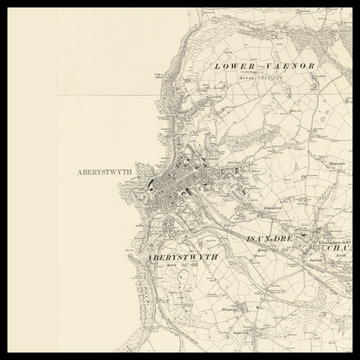 Una vecchia mappa Ordnance Survey di Aberystwyth