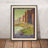 Affiche de voyage Aigues-Mortes : Les Remparts par Ernest Couronneau, 1923 