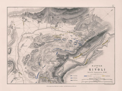 Bataille de Rivoli les 14 et 15 janvier 1797 par AK Johnston 1797