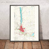 Old Map of Jamestown, North Dakota by USGS, 1966 – Buchanan, Spiritwood & Jamestown Reservoir
