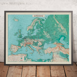 Alte 3D-Reliefkarte von Europa der Aero Service Corporation, 1956 