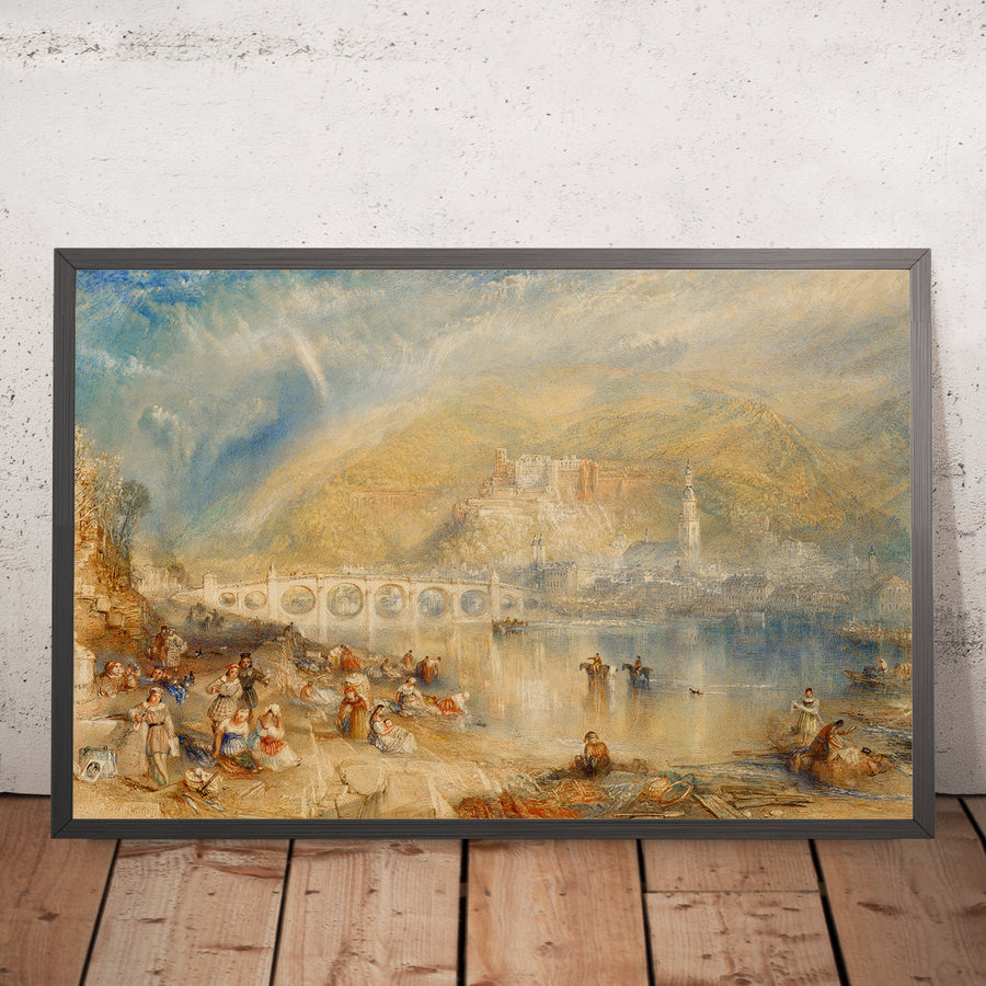 A framed image of Heidelberg, with a Rainbow by Turner, 1840 (Heidelberg with a Rainbow)