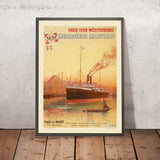 Póster de viaje de Estambul: Messageries Maritimes, París en Oriente, de Eugène d’Argence, 1909 