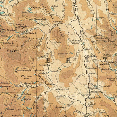 Old Map of Vancouver & British Columbia by Bartholomew, 1922: Victoria, Rocky Mountains, Vancouver Island, Fraser River