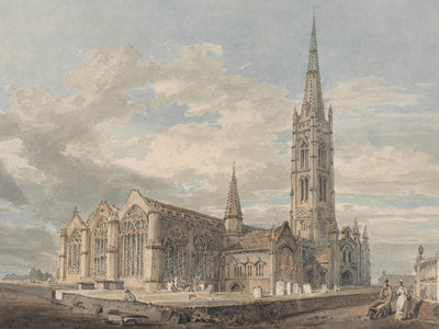 North East View of Grantham Church, Lincolnshire by Turner, 1797