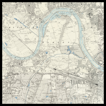 Un antiguo mapa del Ordnance Survey de Barnes