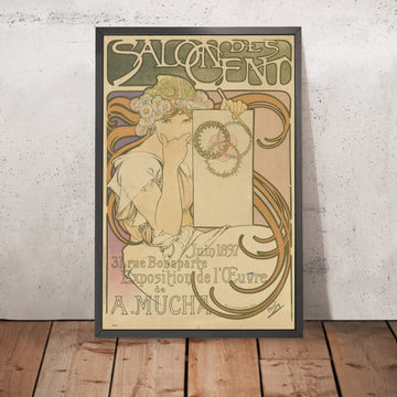 A framed image of Salon des Cent by Alphonse Mucha, 1897
