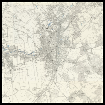 Un antiguo mapa de Ordnance Survey del Borough de Croydon