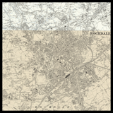 Personalisierte alte Karte von Rochdale 