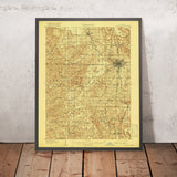 Old Map of Bloomington, Indiana by USGS, 1910 – Ellettsville, Monroe Lake & Lake Lemon