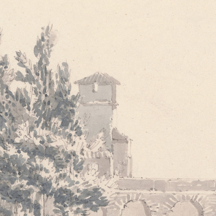 Buildings Overlooking Water, near Naples by Turner, 1796