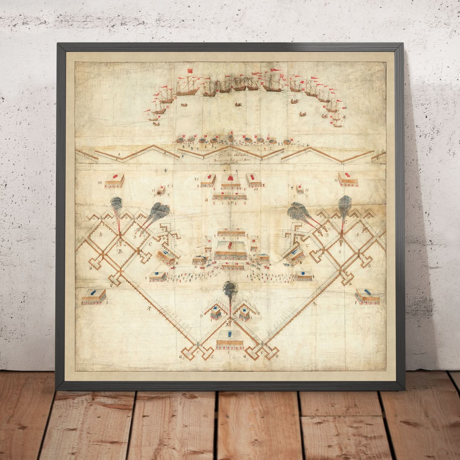 Armada Fortification Plan, 1590: Elizabethan, Anglo-Spanish War Chart ...