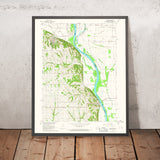 Old Map of Brownville, Nebraska by USGS, 1966 – Missouri River & Nishnabotna River
