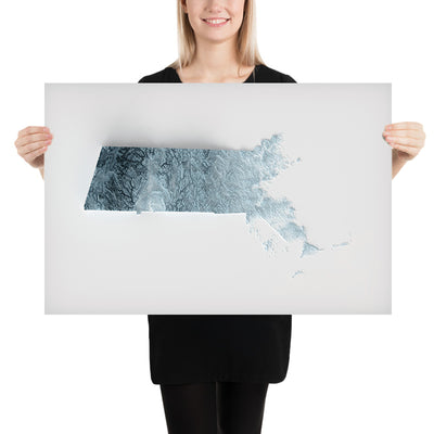 Massachusetts Topographische 3D-Reliefkarte 
