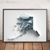 Topografische 3D-Reliefkarte von Alaska 