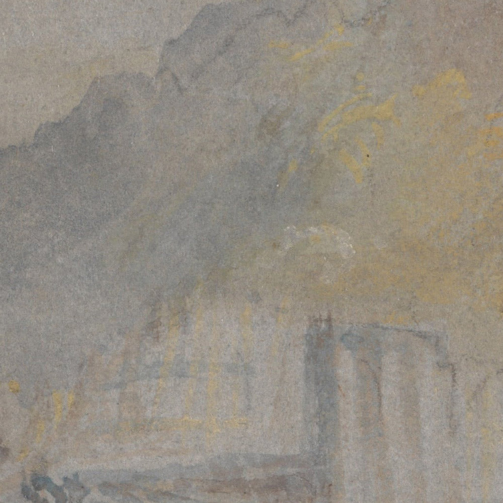 Foul by God: River Landscape with Anglers Fishing From a Weir by Turner, 1830