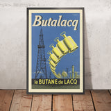 Lacq-Reiseposter: Butalacq – Le Butane de Lacq von R. A. Drouot, 1950er 