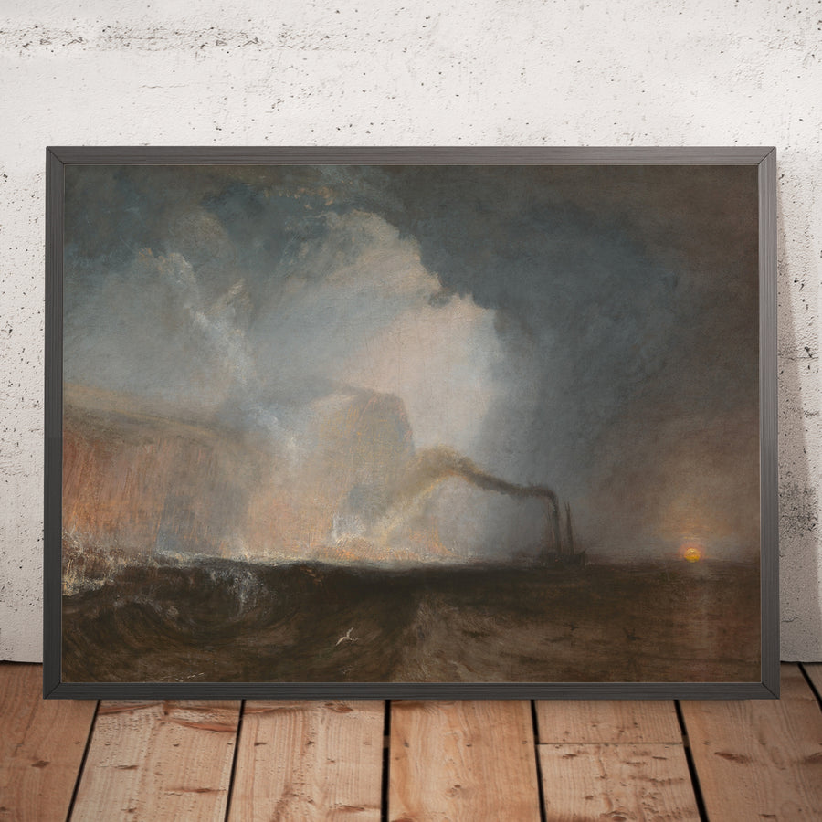 A framed image of Staffa, Fingal’s Cave by Turner, 1831