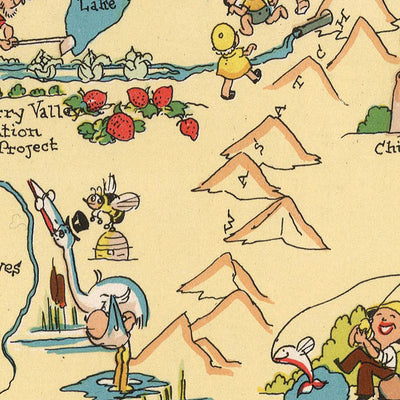 Pictorial Map of Utah by Ruth Taylor White, 1935: Salt Lake City, Zion, Arches, Great Salt Lake, Wasatch Mountains