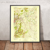 Old Map of Frankfort, Kentucky by USGS, 1953 – Kentucky River & Elkhorn Creek
