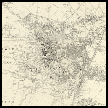 An old Ordnance Survey map of Cambridge