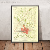 Old Map of Emporia, Kansas by USGS, 1957 – Cottonwood River & Flint Hills