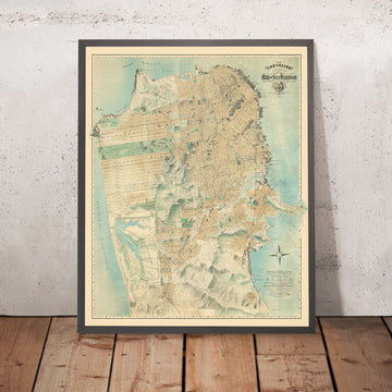 Rara Mappa Stradale Gigante di San Francisco di Chevalier, 1911 