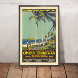 Póster de viaje de la isla Lindeman: Lovely Lindeman, 1930 