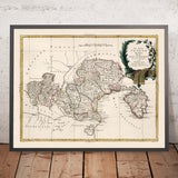 Old Map of Veneto, Italy by Zatta, 1782: Venice, Verona, Padua, Vicenza, Rovigo