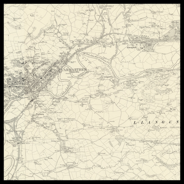 An old Ordnance Survey map of Carmarthen