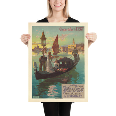 Venice Travel Poster: Paris to Venice by Frederic Hugo d’Alési, 1898
