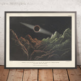 Éclipse du soleil par la terre, telle qu'elle apparaîtrait vue de la lune par James Nasmyth, 1874 