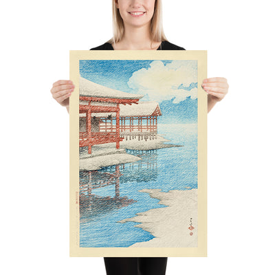A Fine Winter's Sky & Snow in Miyajima by Hasui Kawase, 1935