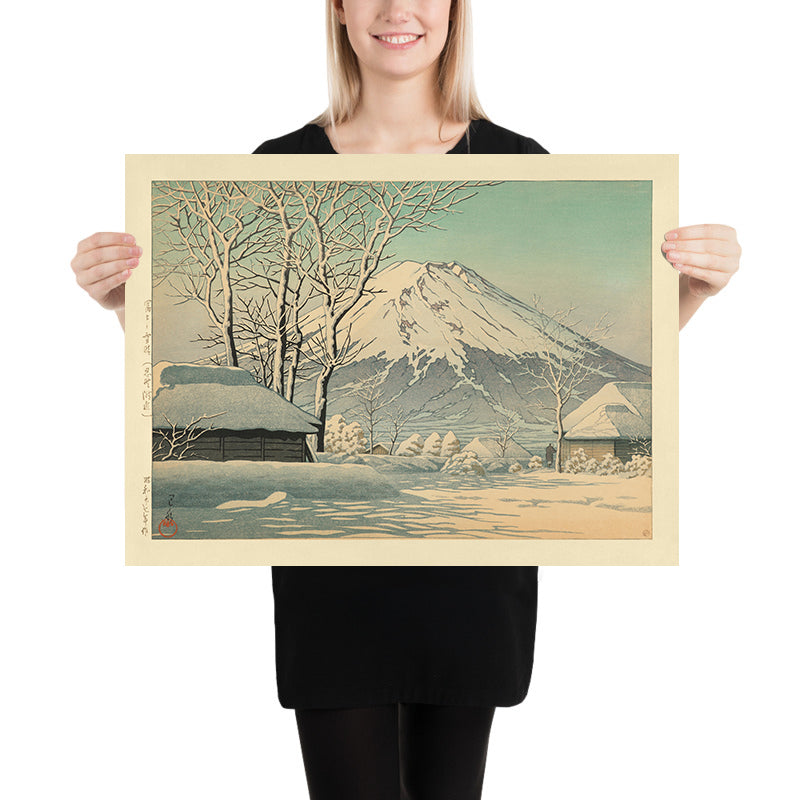 Mt. Fuji after Snow in Oshiono by Hasui Kawase, 1935