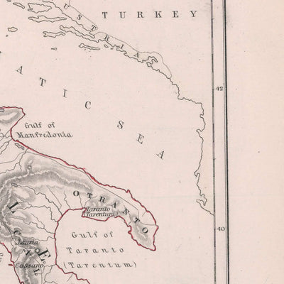 Old Map of Napoleon's Invasion of Naples in South Italy, 1806: Rome, Elba, Sicily, Calabria