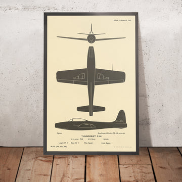 Ein gerahmtes Bild von Thunderjet P-84 von Ministry of Supply, 1947