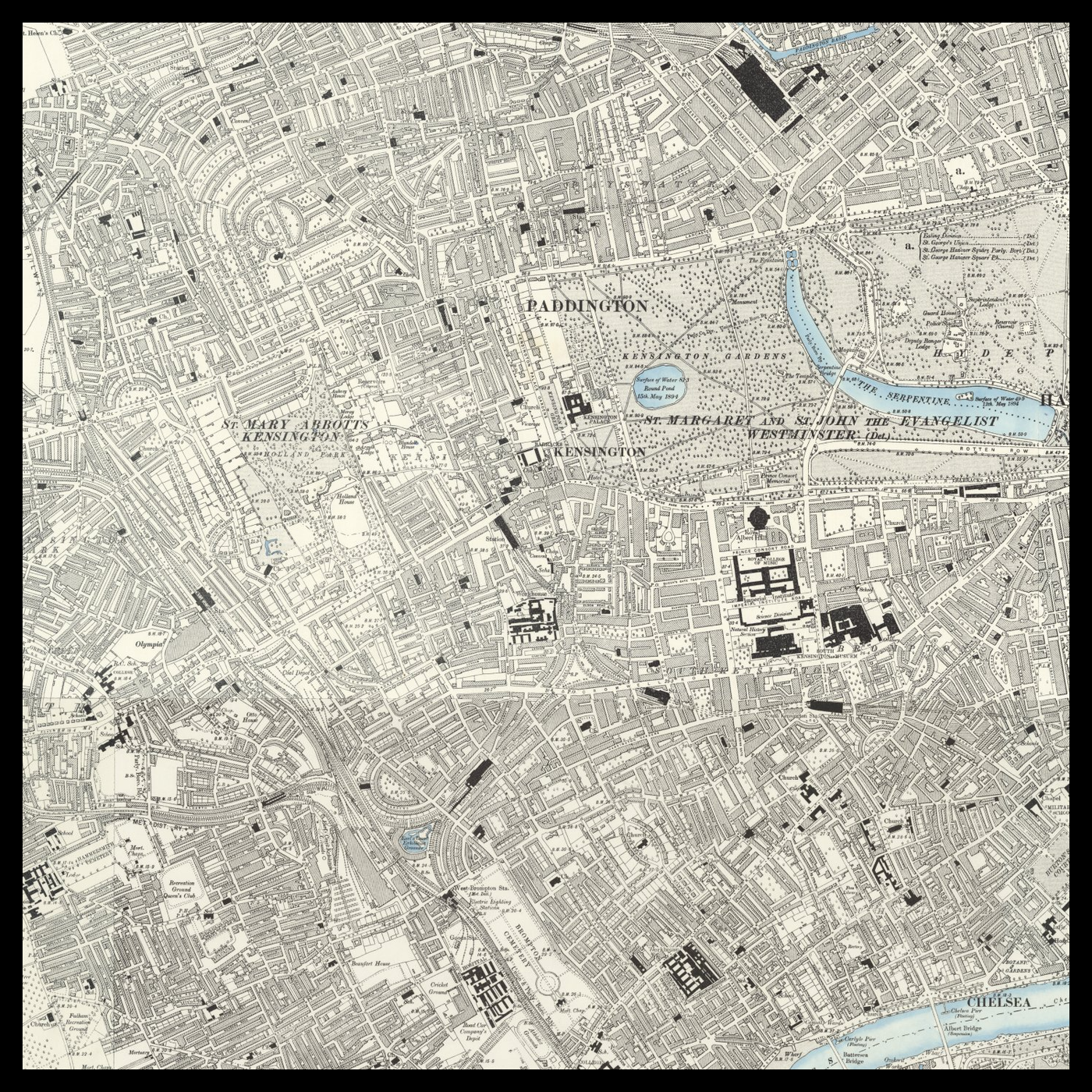 An old Ordnance Survey map of Kensington