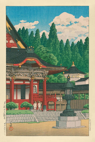 Big Red Temple by Hasui Kawase, 1935