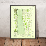 Old Map of Geneva, New York by USGS, 1943 – Seneca Lake & Waterloo