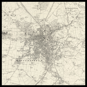 Eine historische Ordnance Survey-Karte von Macclesfield